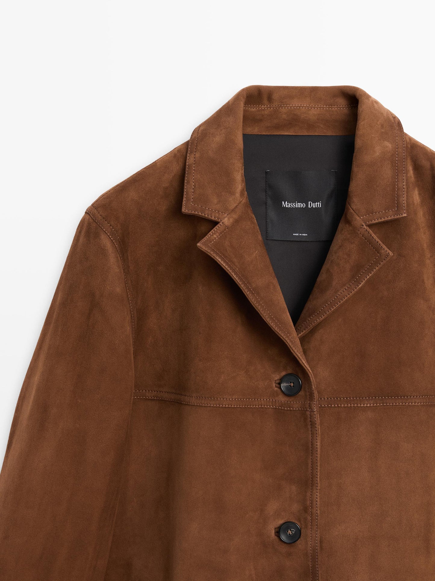 Long suede leather coat