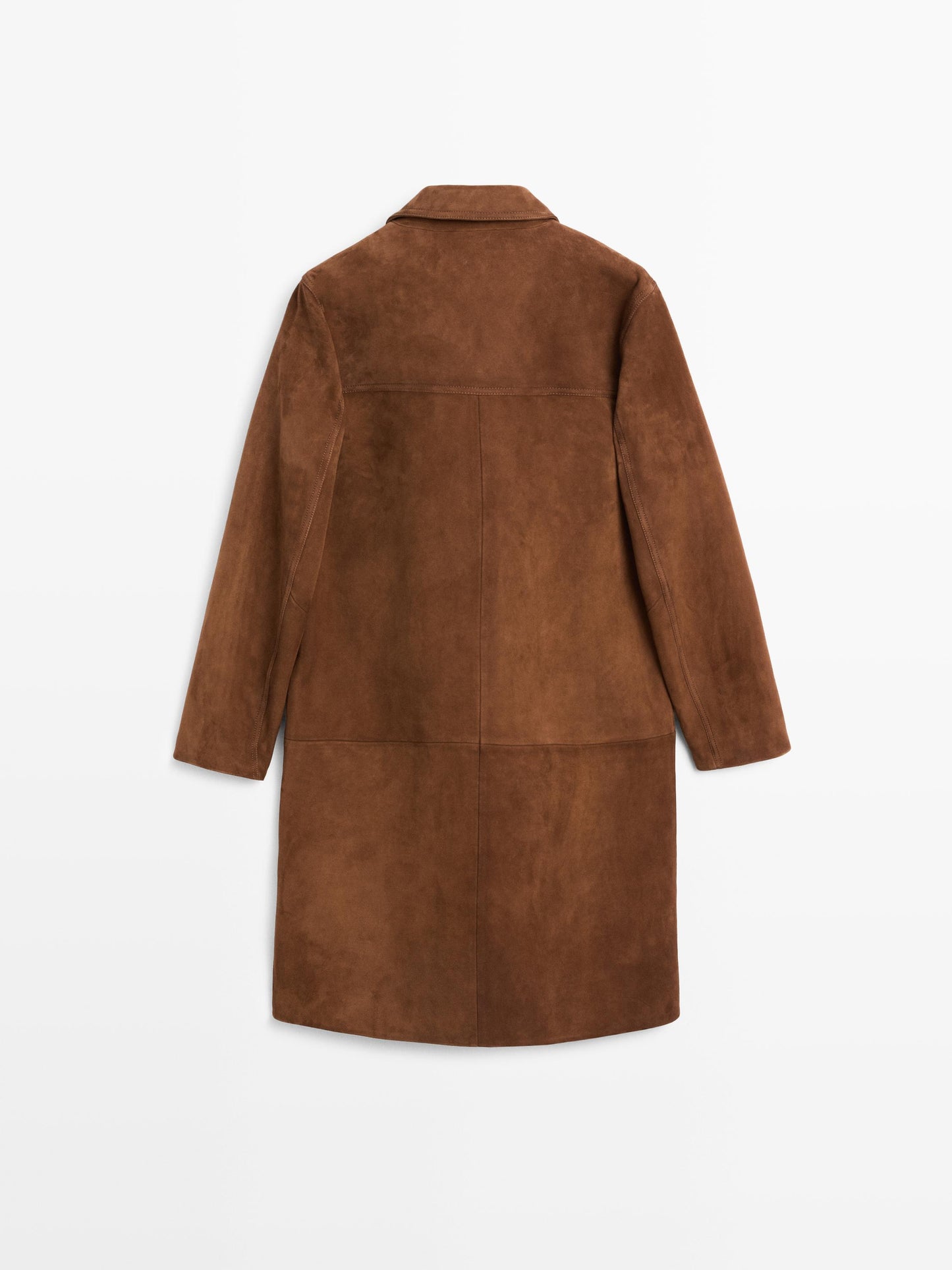 Long suede leather coat