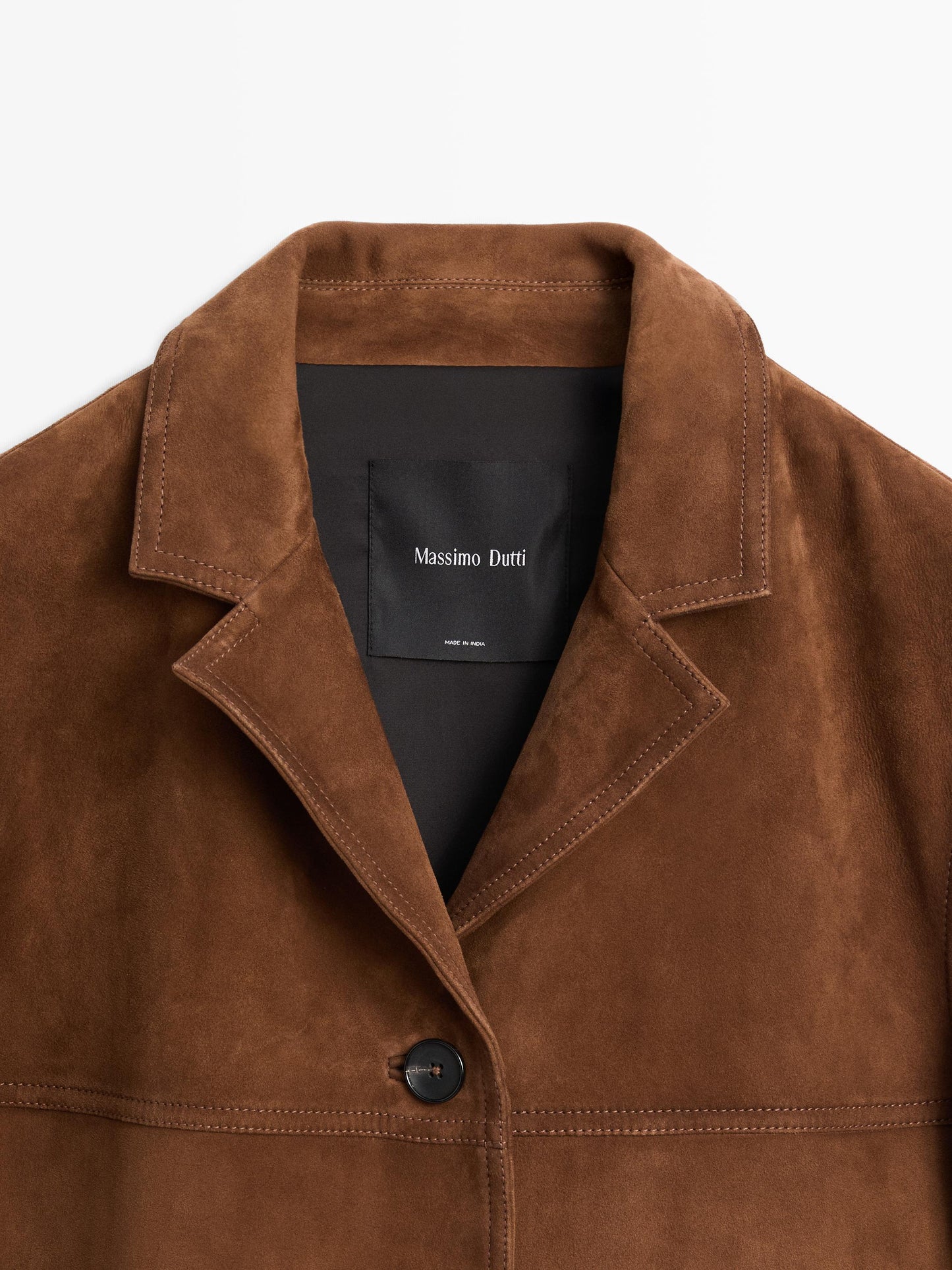 Long suede leather coat