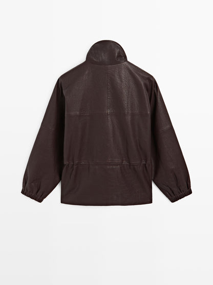 Nappa leather jacket with grainy finish
