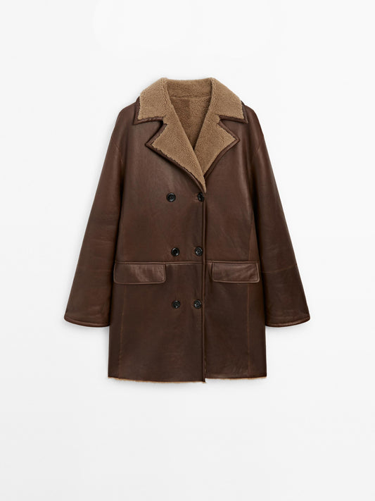 Crossover shearling coat