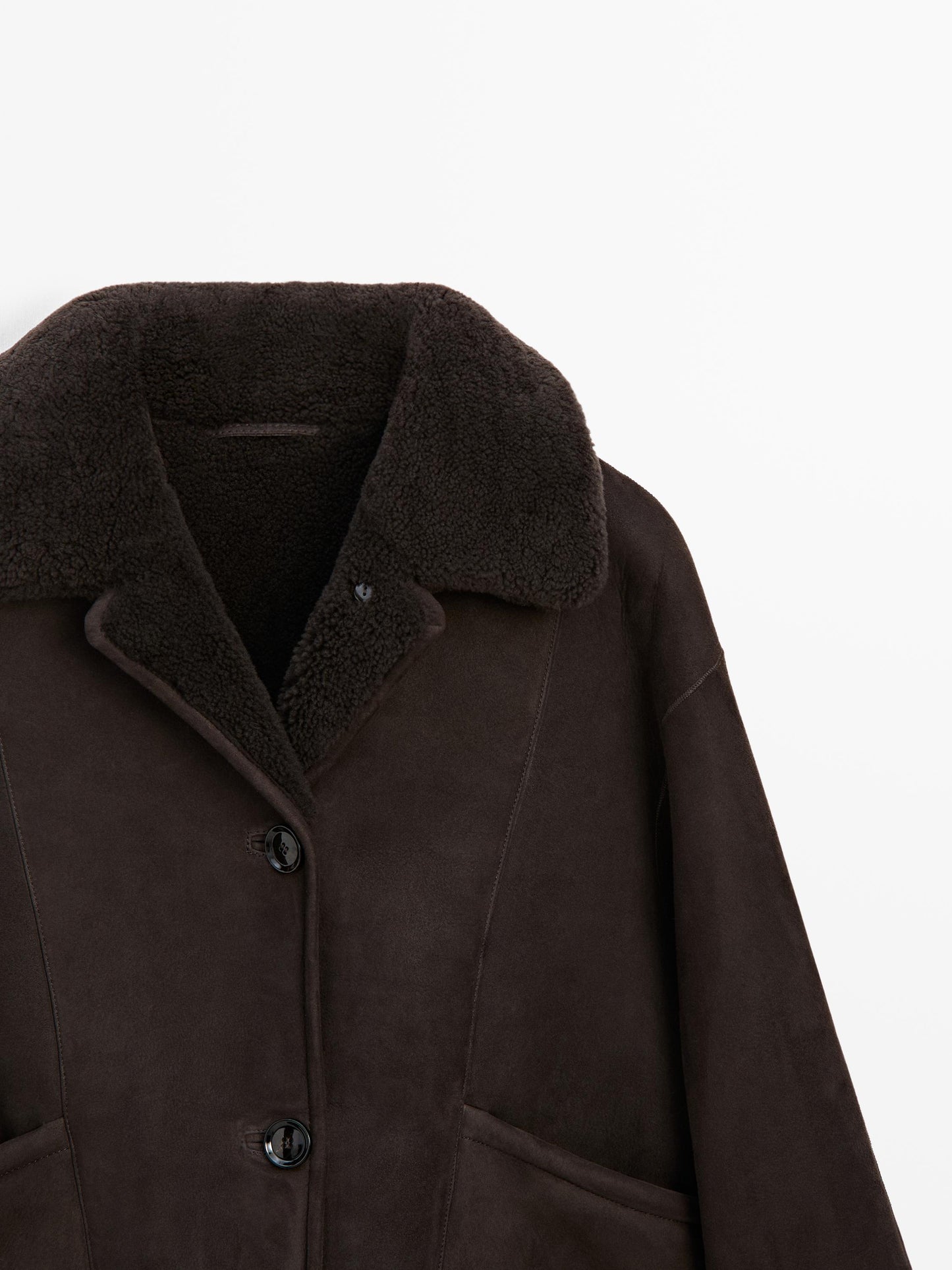 Short shearling coat