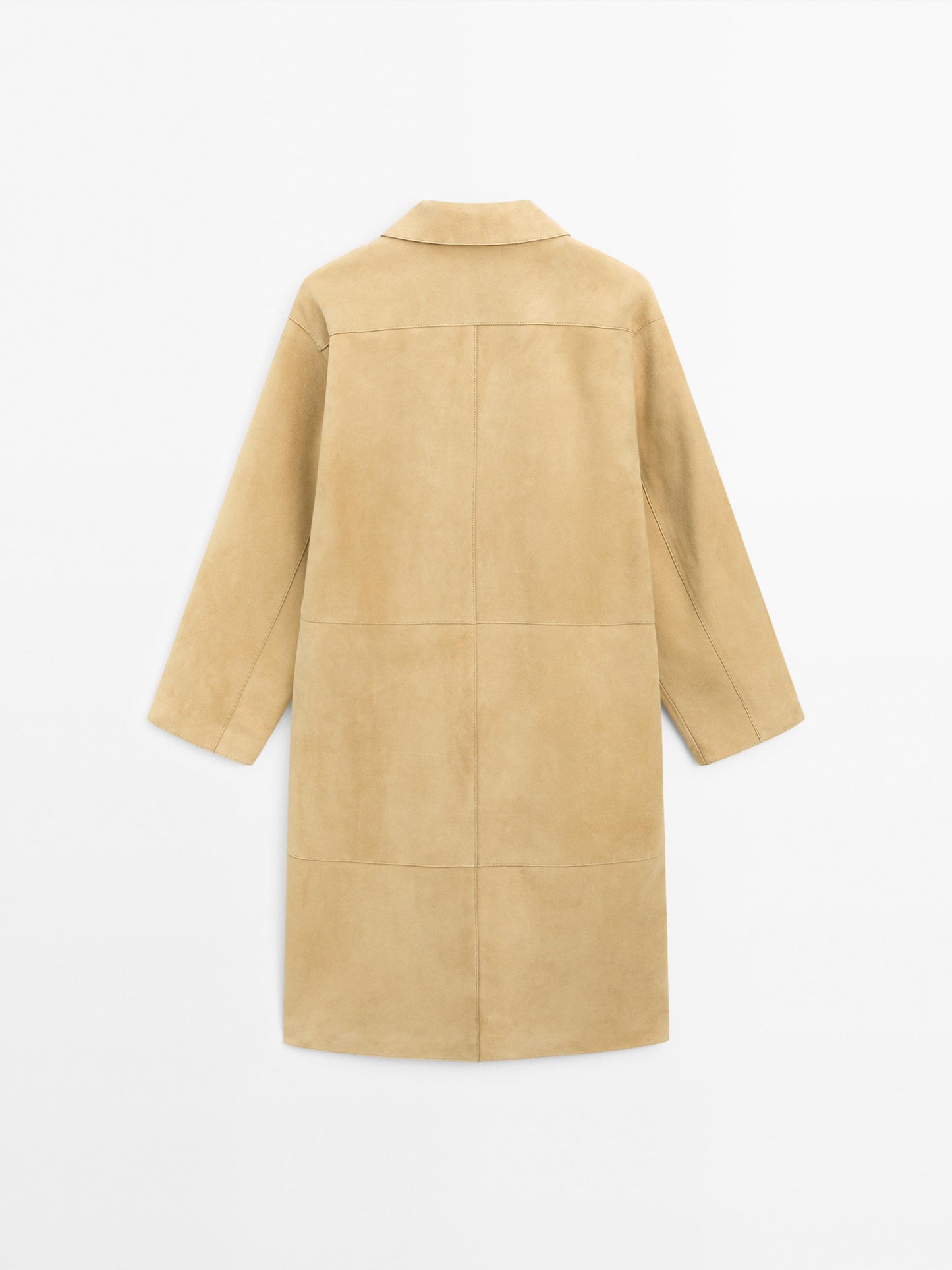Long suede leather coat
