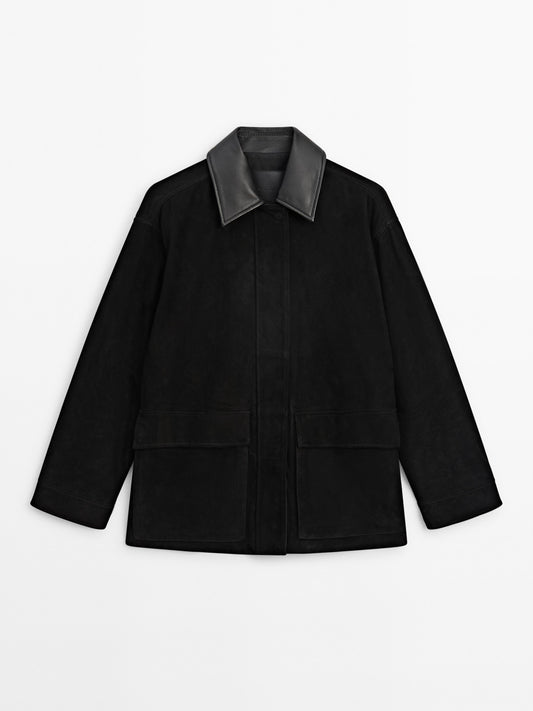 Suede cape-style jacket