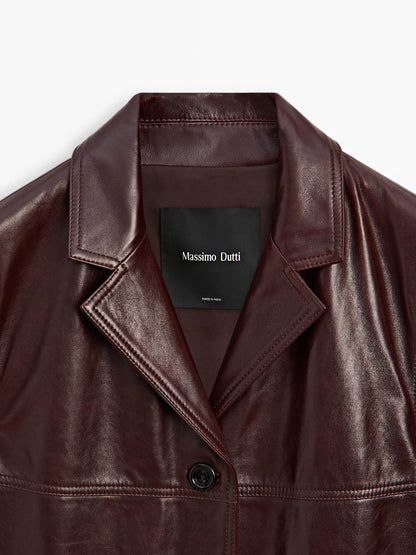 Long nappa leather coat