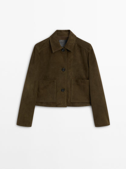 Suede jacket with buttons