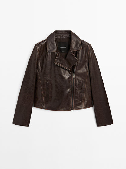Nappa leather biker jacket