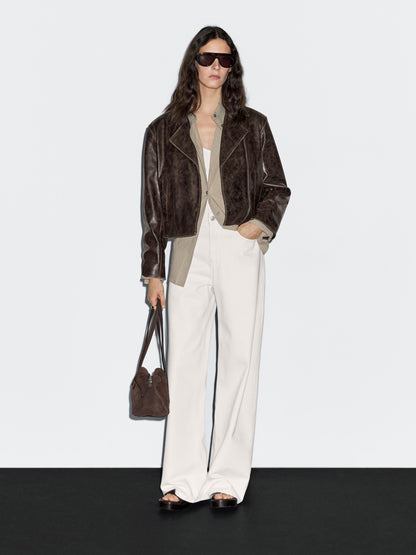 Nappa leather biker jacket