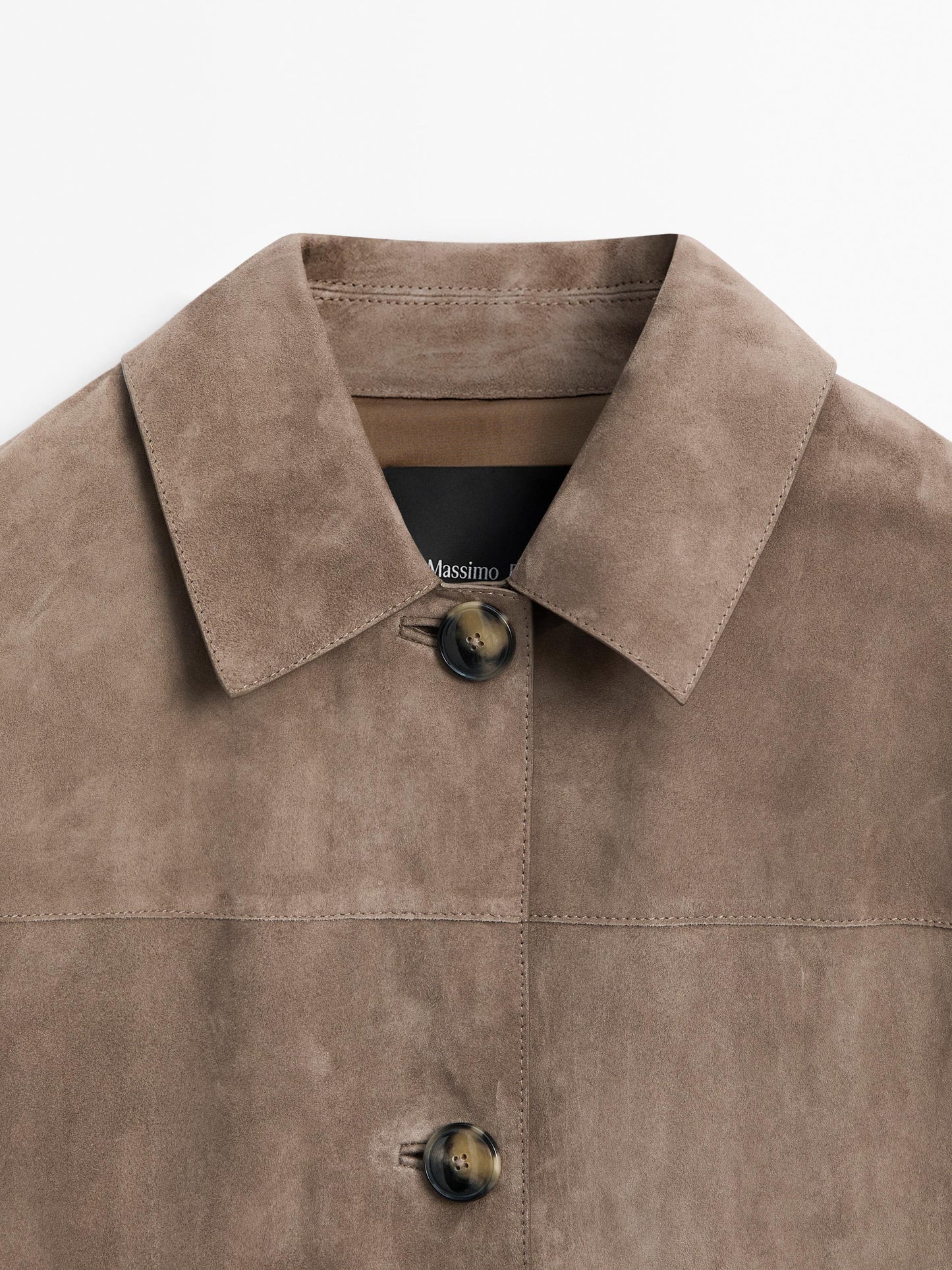 Suede leather trench coat