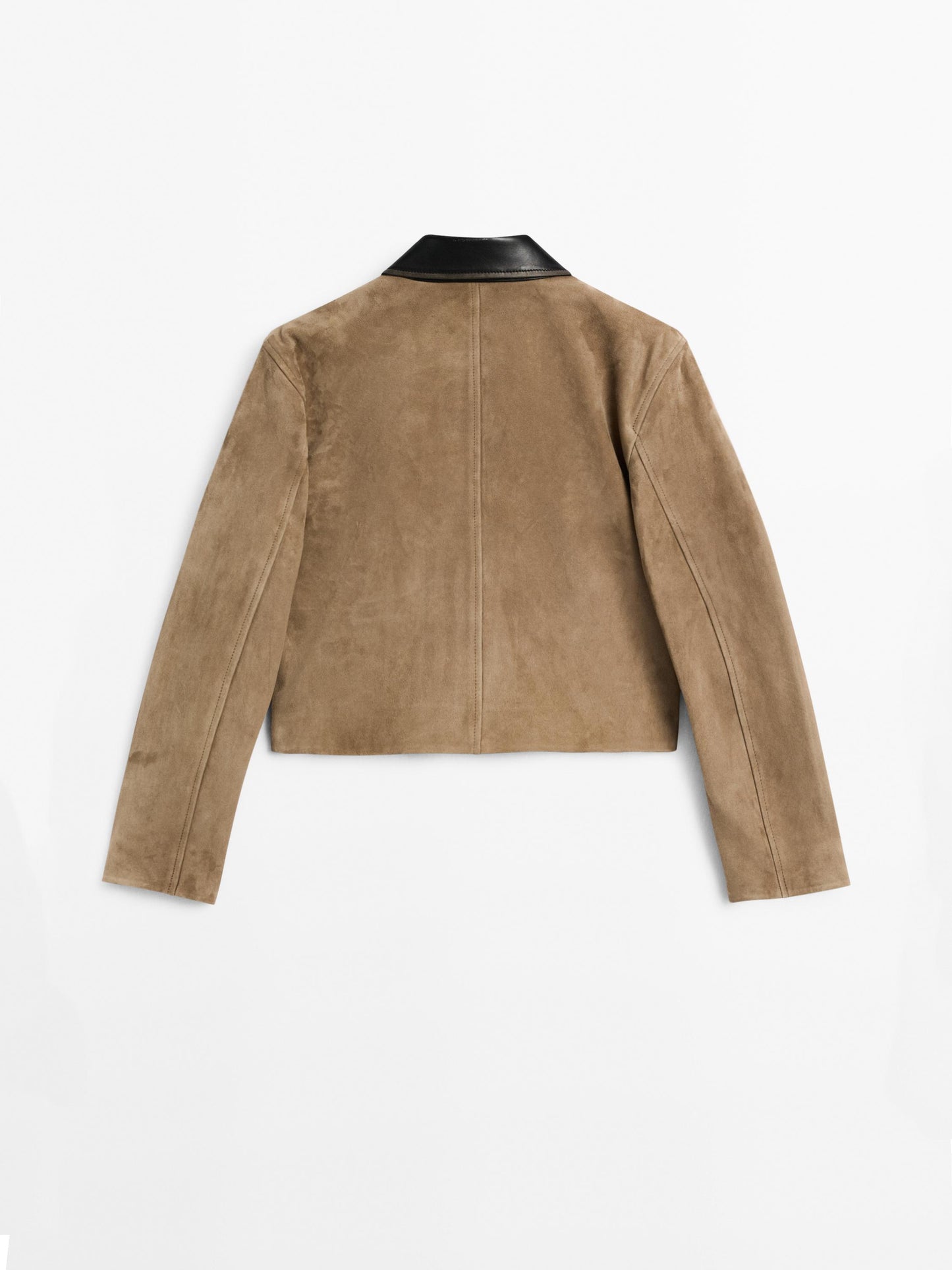 Contrast suede leather jacket