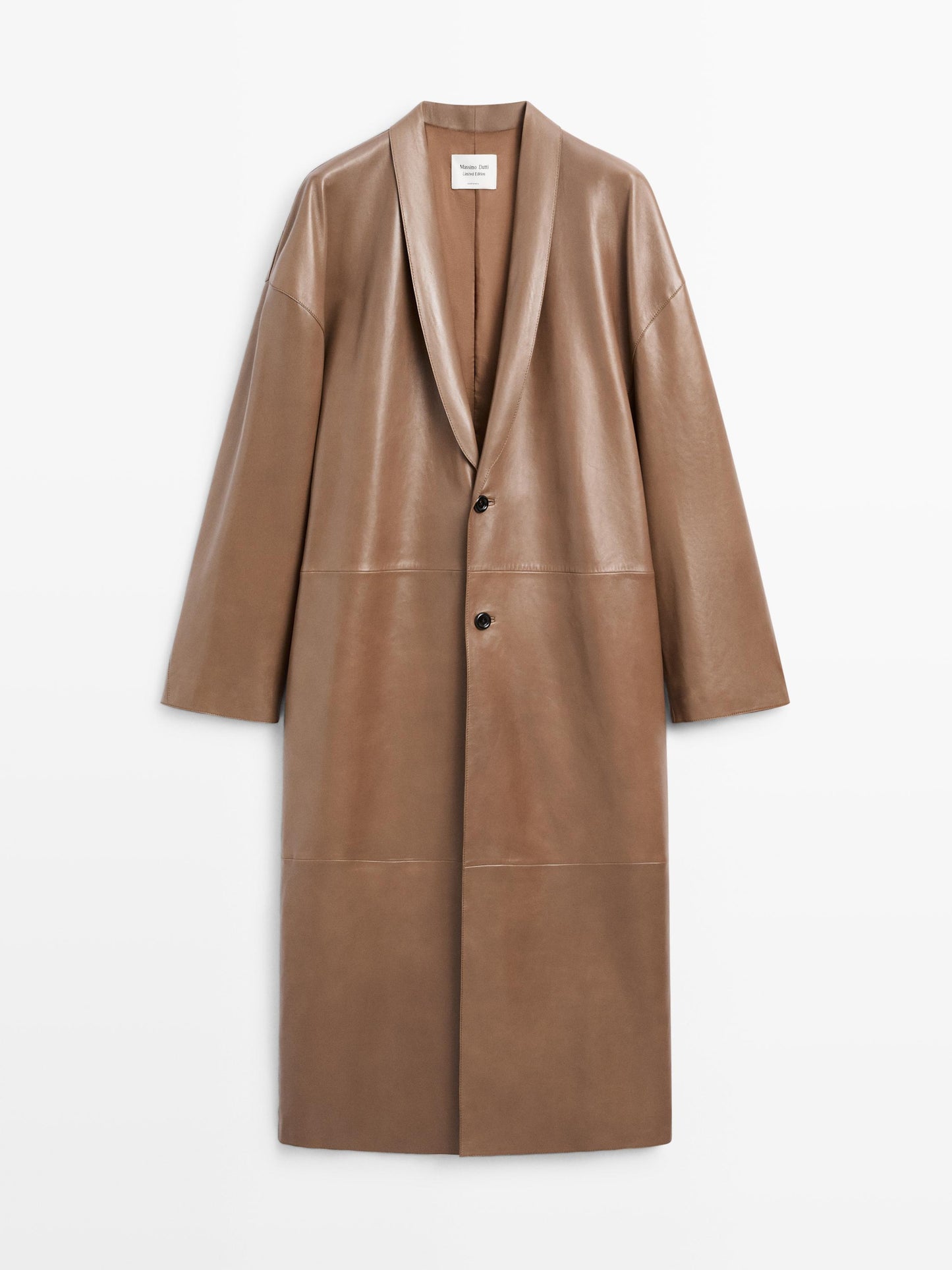 Long nappa leather coat