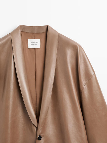Long nappa leather coat