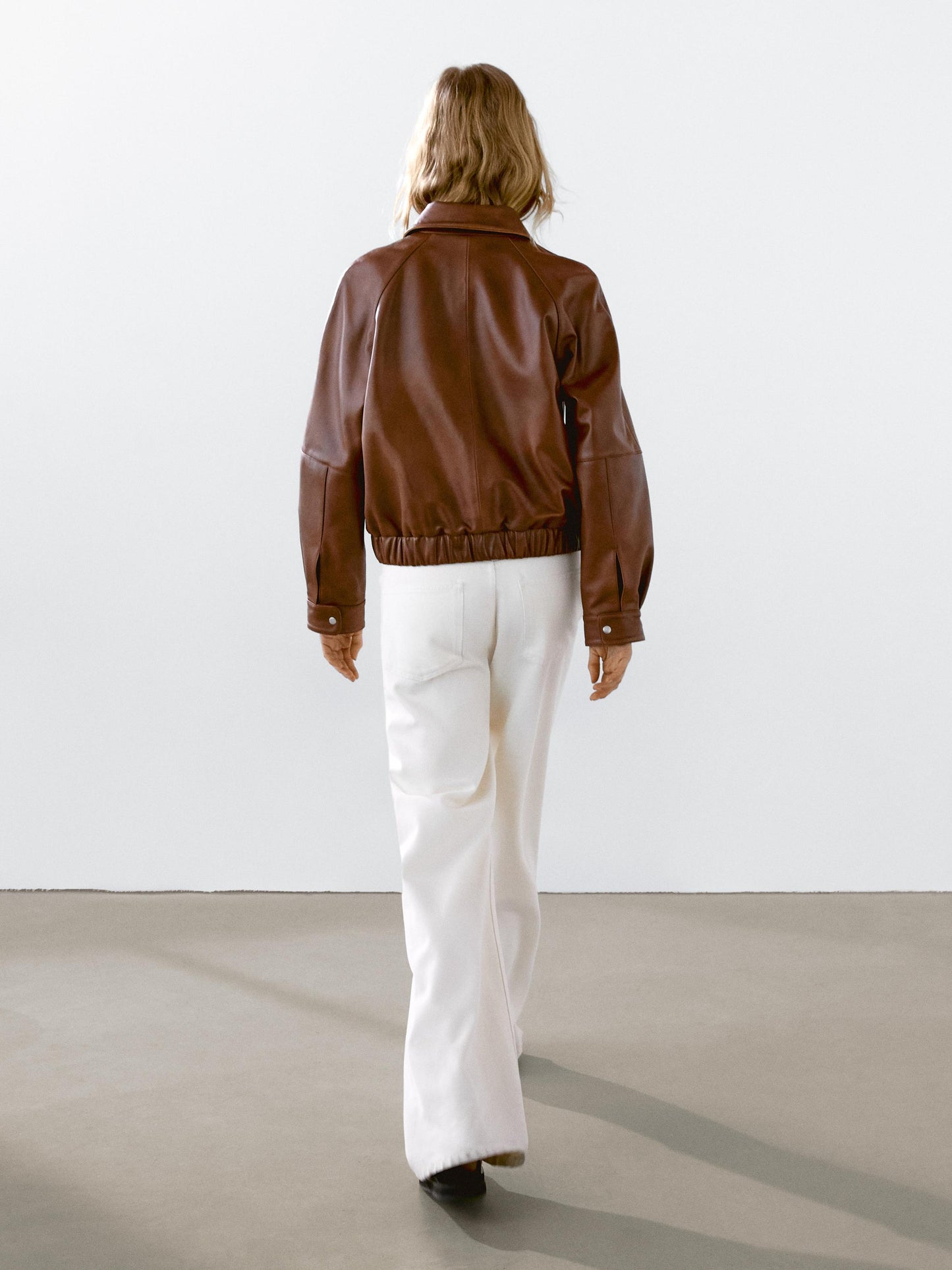 Waxed nappa leather jacket