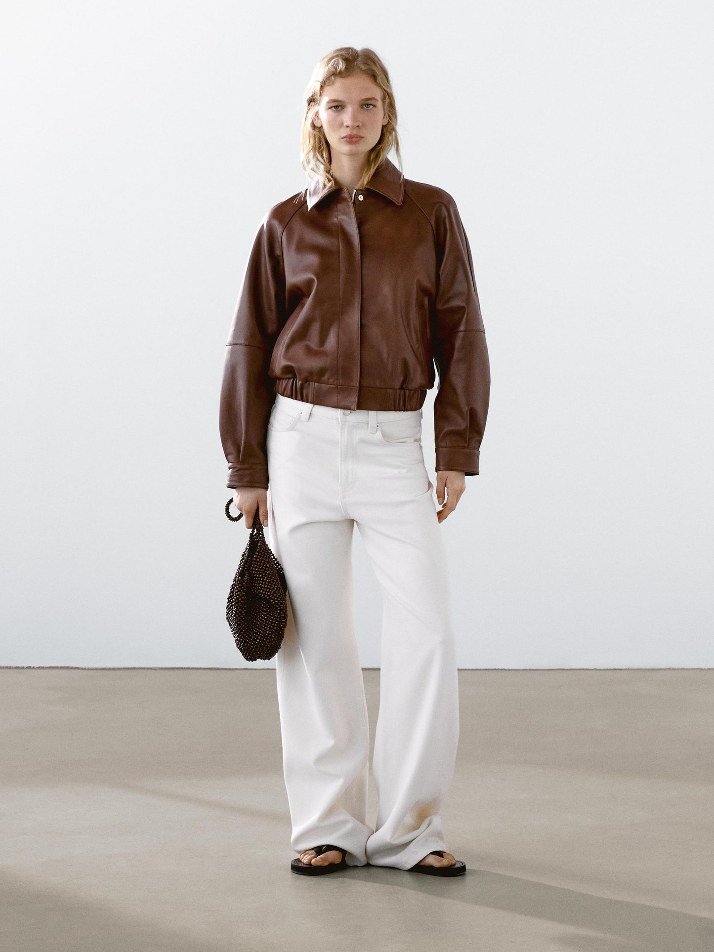 Waxed nappa leather jacket
