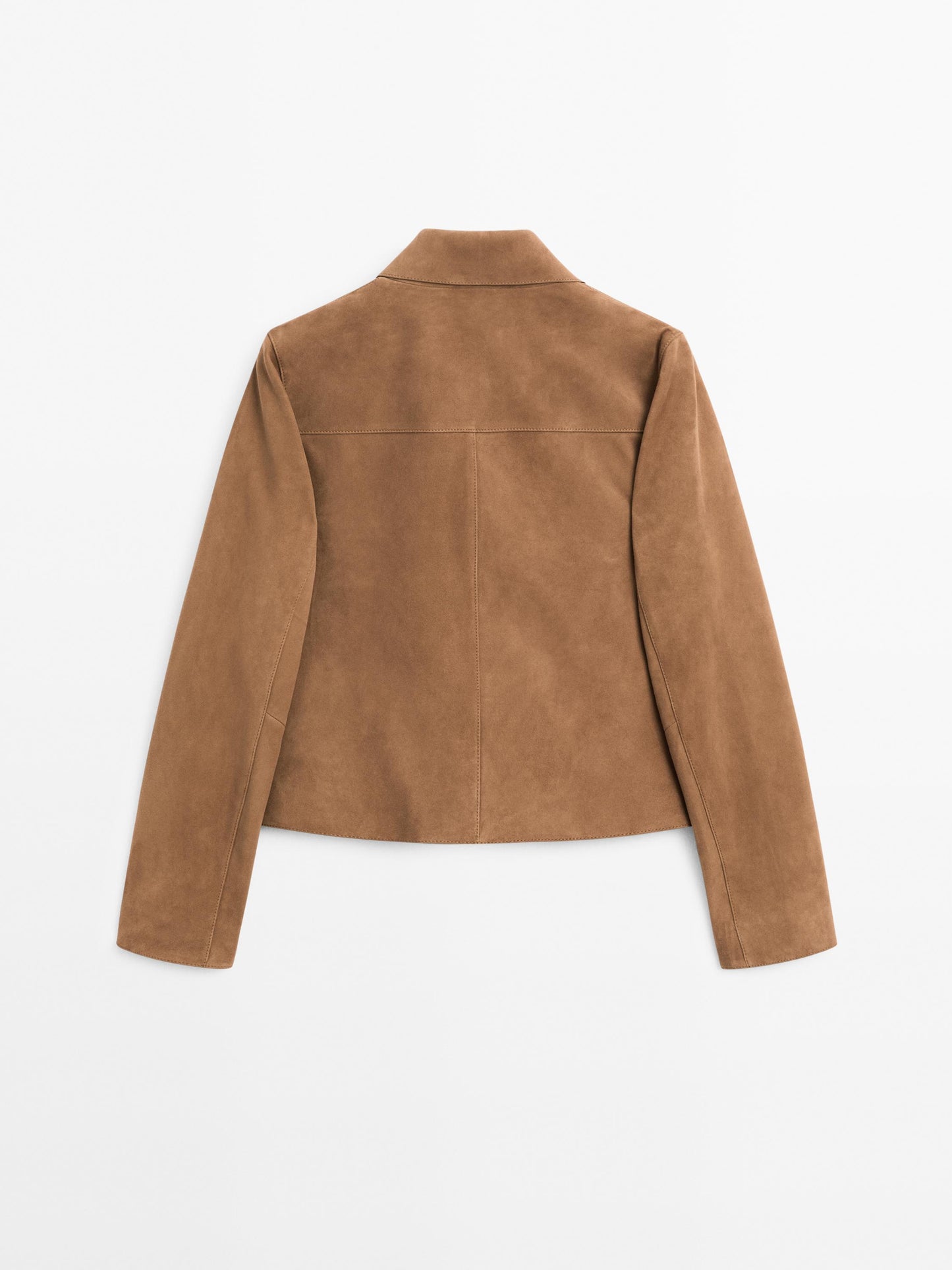 Suede leather jacket with lined buttons