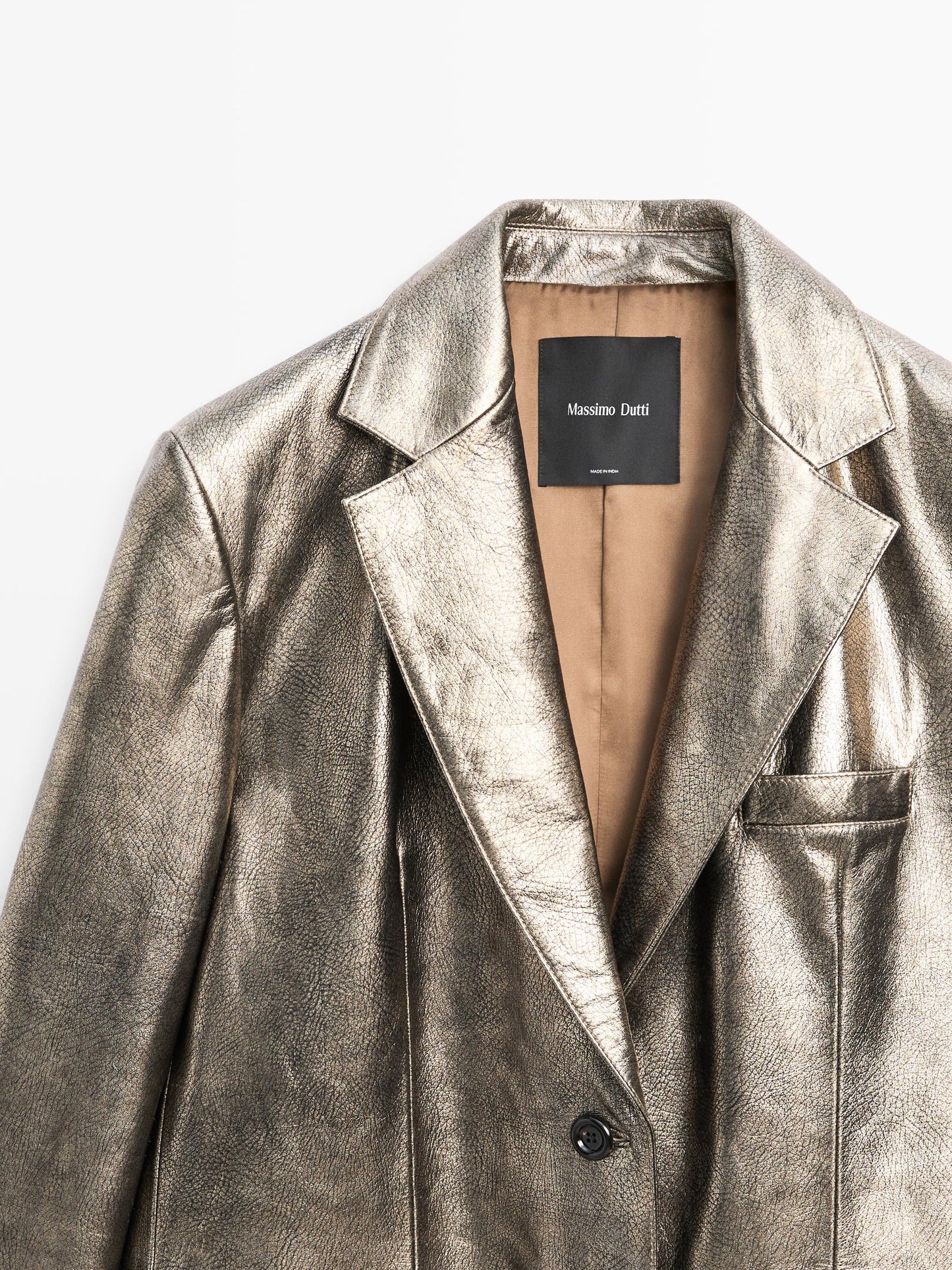 Metallic nappa leather blazer