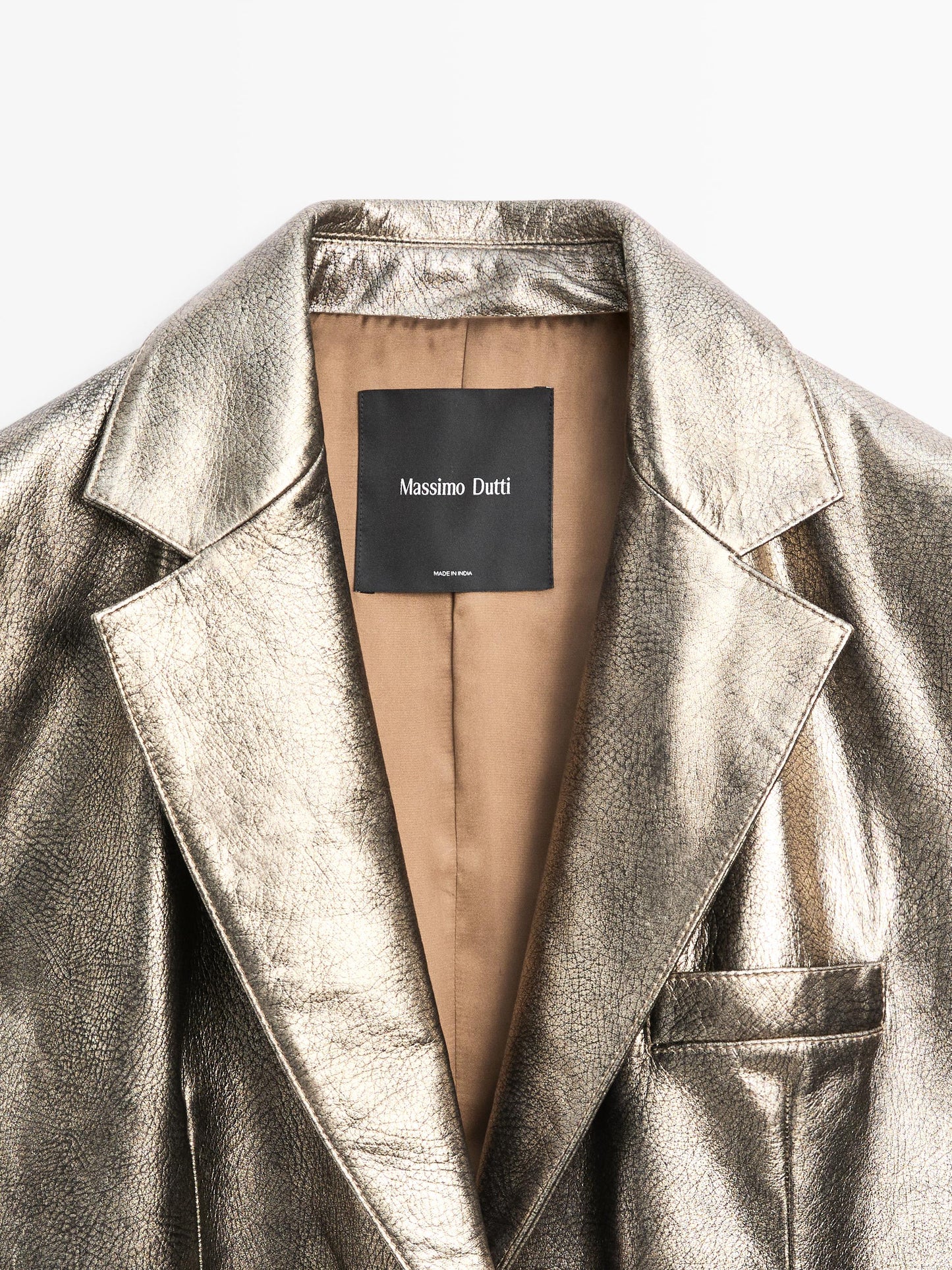 Metallic nappa leather blazer