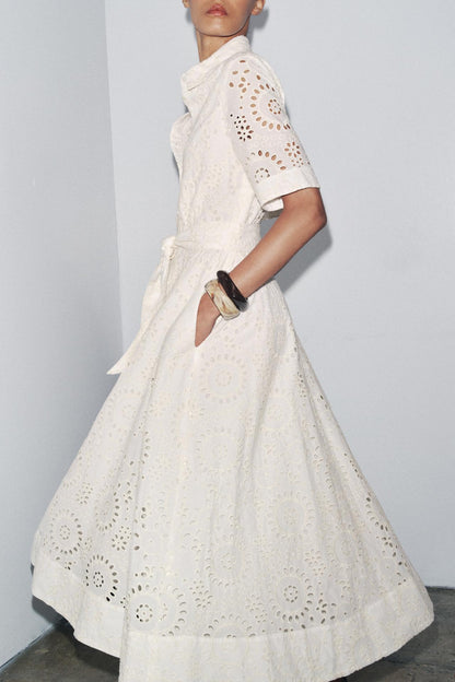 ZW Collection Embroidered Shirt Dress