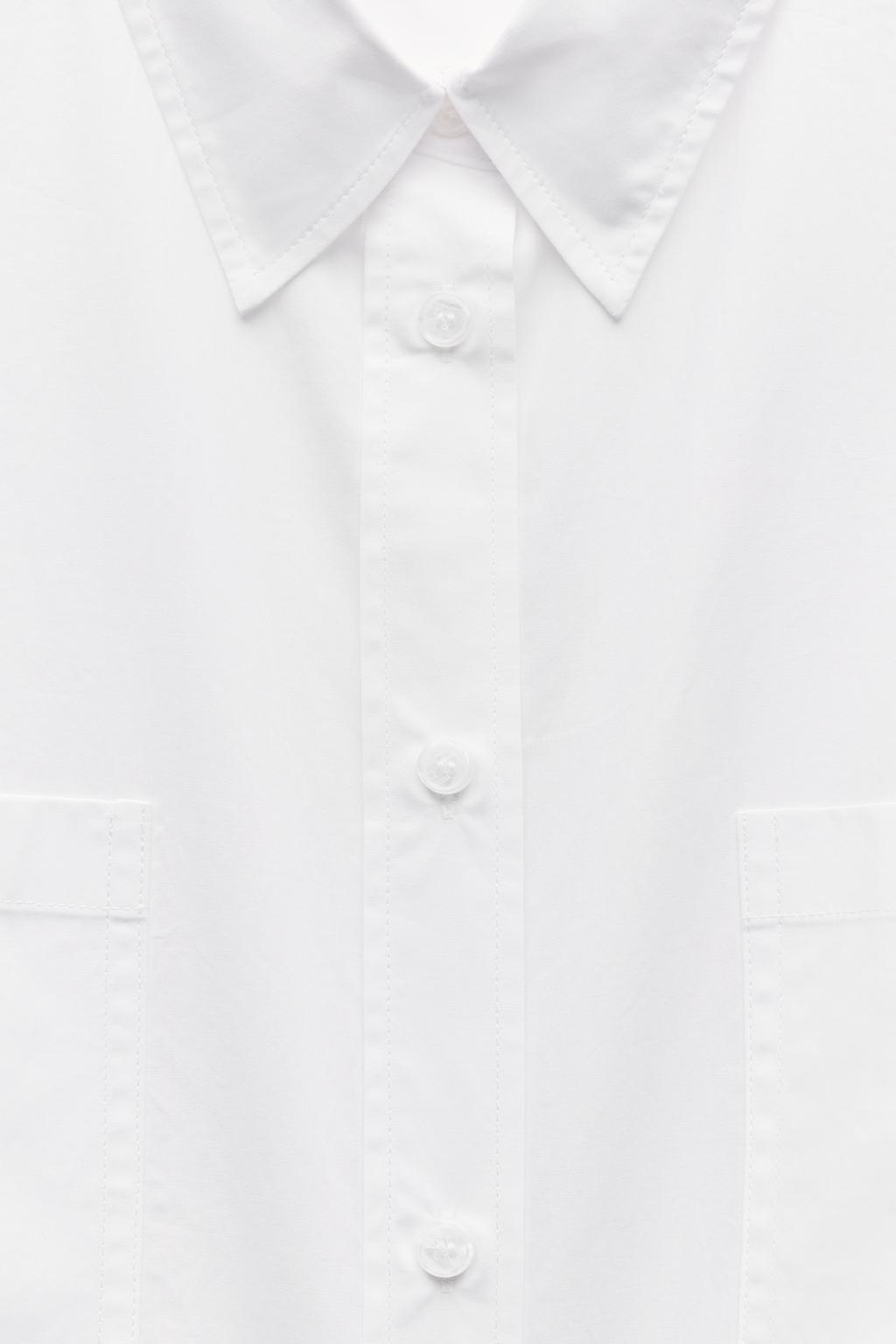 Cropped poplin shirt