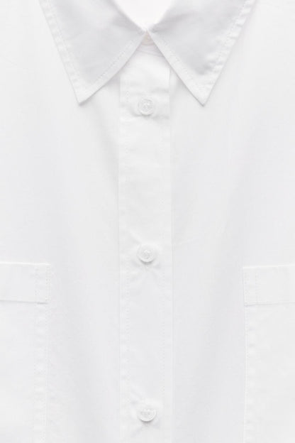 Cropped poplin shirt