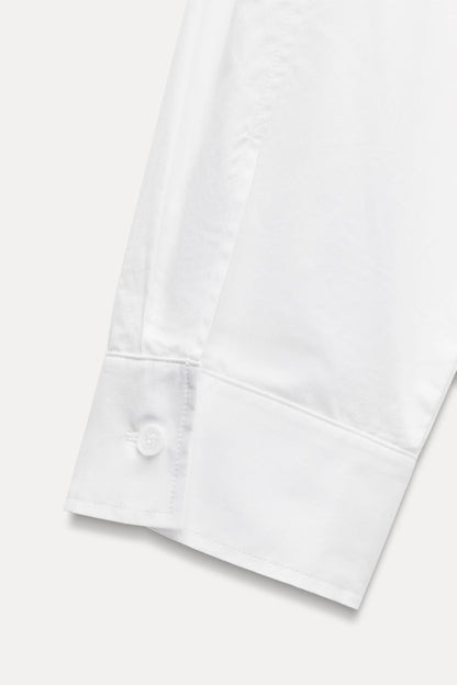 Cropped poplin shirt