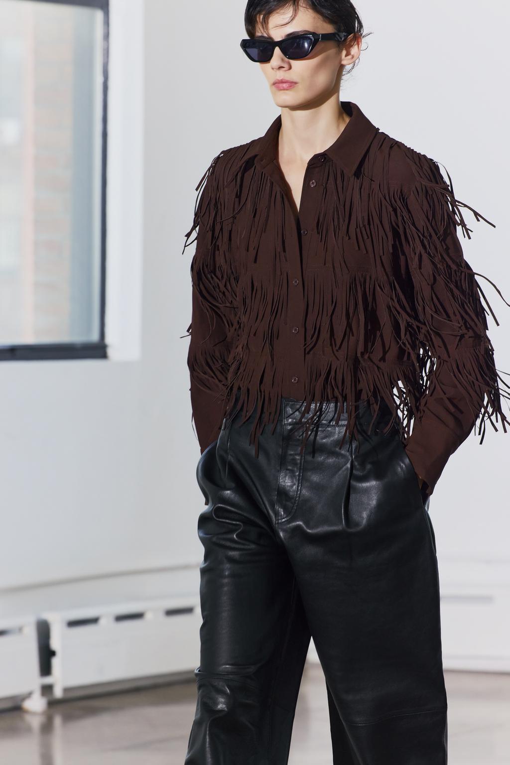 ZW Collection Maxi Fringe Shirt