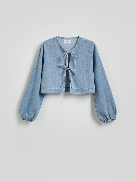 Denim top with tie