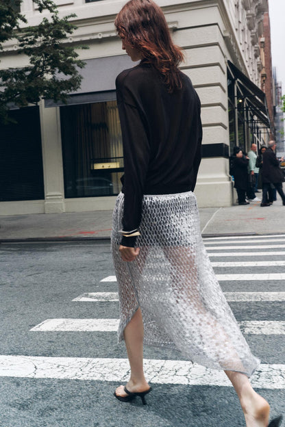 ZW Collection Sequin Midi Skirt