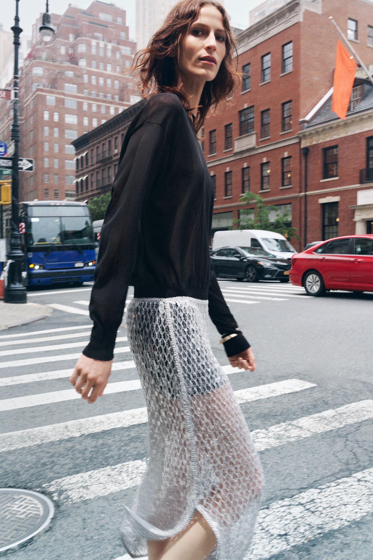 ZW Collection Sequin Midi Skirt