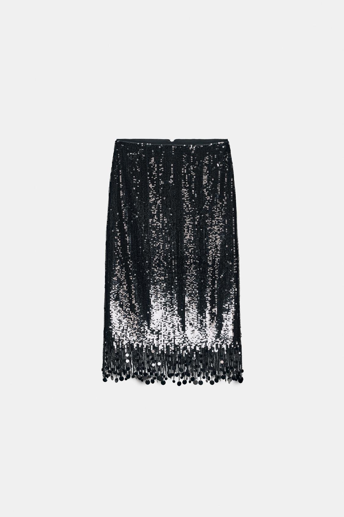 Zw Collection Long Sequin Skirt