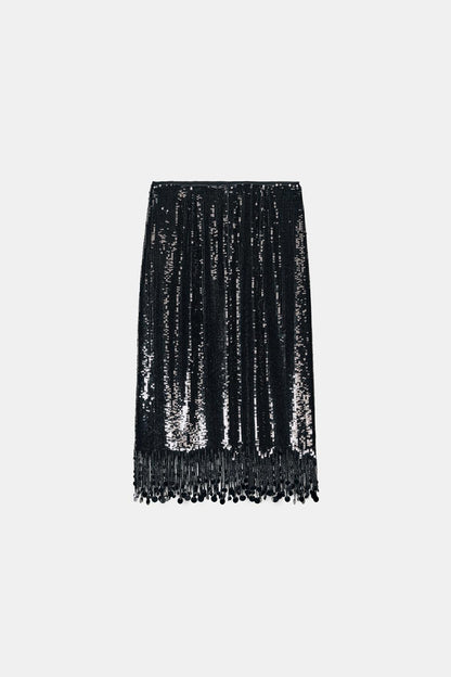Zw Collection Long Sequin Skirt