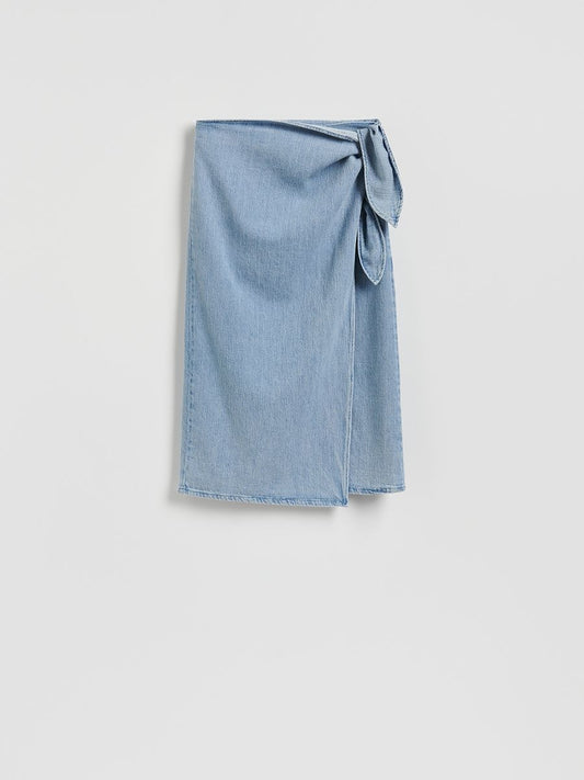 Denim midi skirt