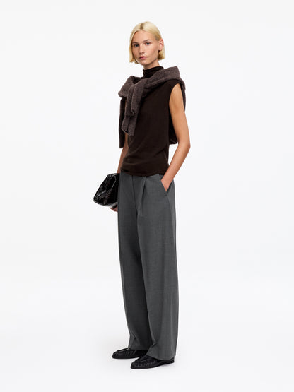 Pleated Wool-blend Trousers