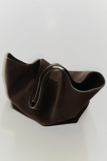 Sculpted suede tote bag