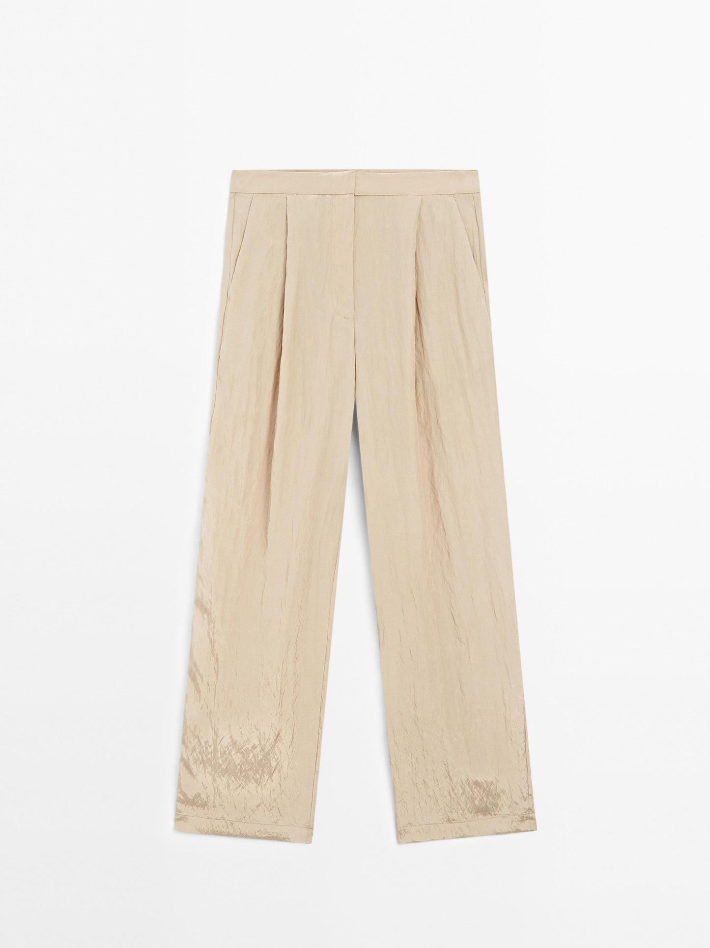 Textured satin trousers