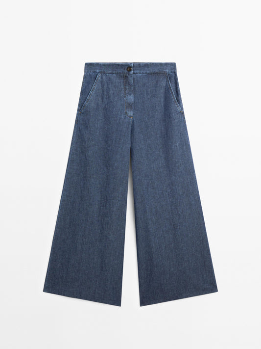 High-waist super wide-leg jeans