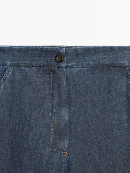 High-waist super wide-leg jeans