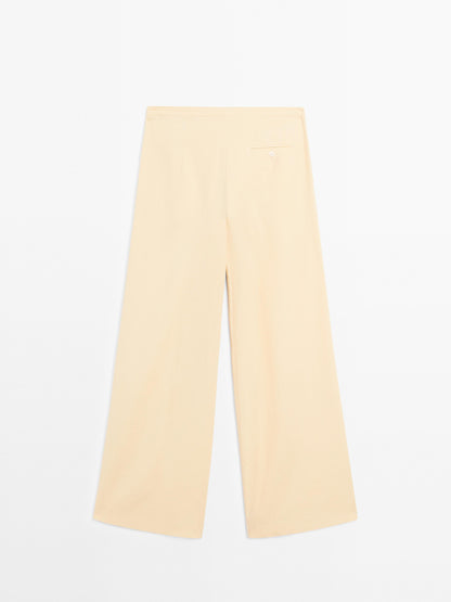 Linen blend suit trousers