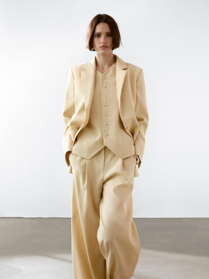 Linen blend suit trousers