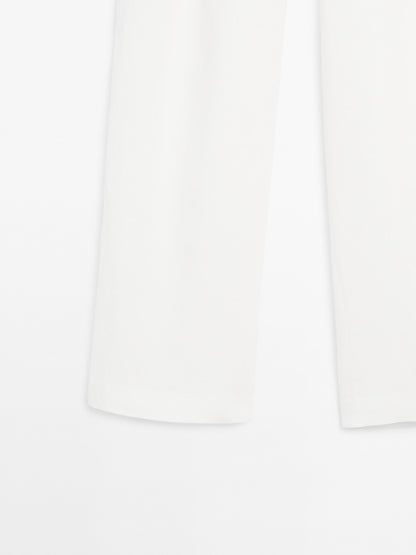 Straight-leg flowing trousers with dart detail