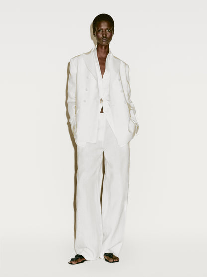 Straight-leg flowing trousers with dart detail