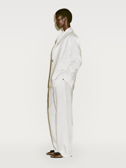 Straight-leg flowing trousers with dart detail