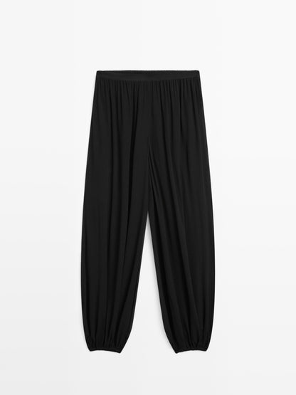 Sarouel trousers in flowing fabric