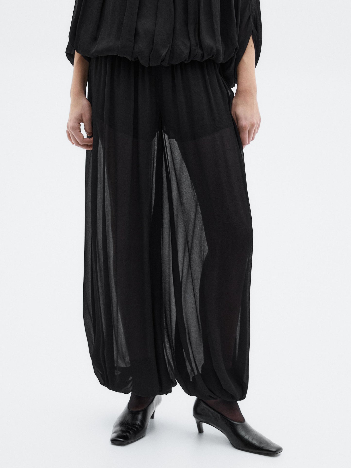 Sarouel trousers in flowing fabric