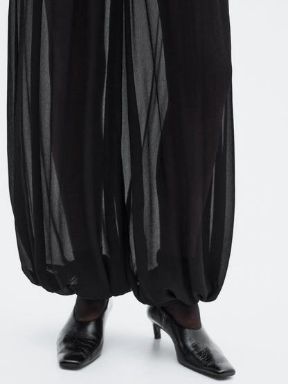 Sarouel trousers in flowing fabric