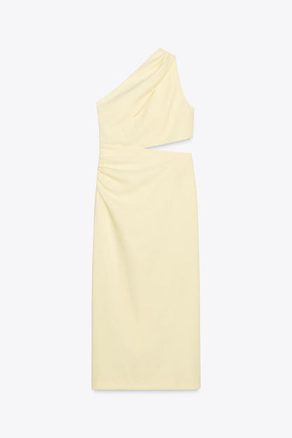 Asymmetric Cut-Out Midi Dress