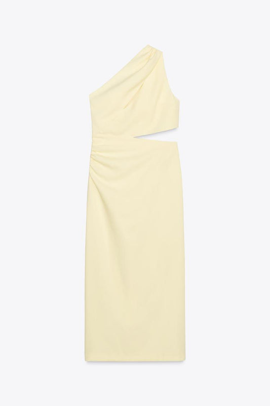 Asymmetric Cut-Out Midi Dress