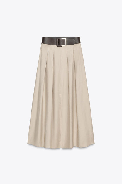 Belted Midi Skirt