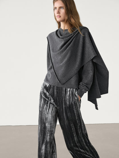 Wide velvet trousers