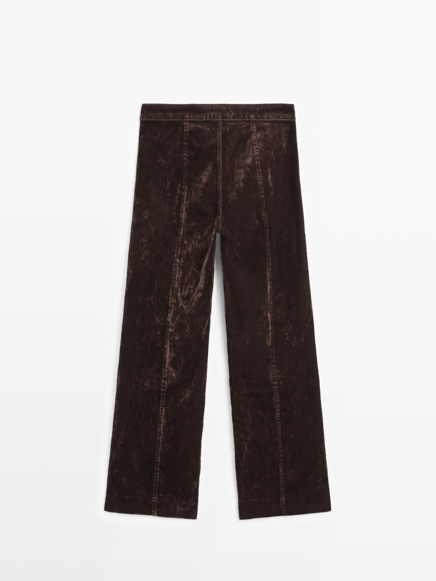 Flare fit high-waist flocked jeans